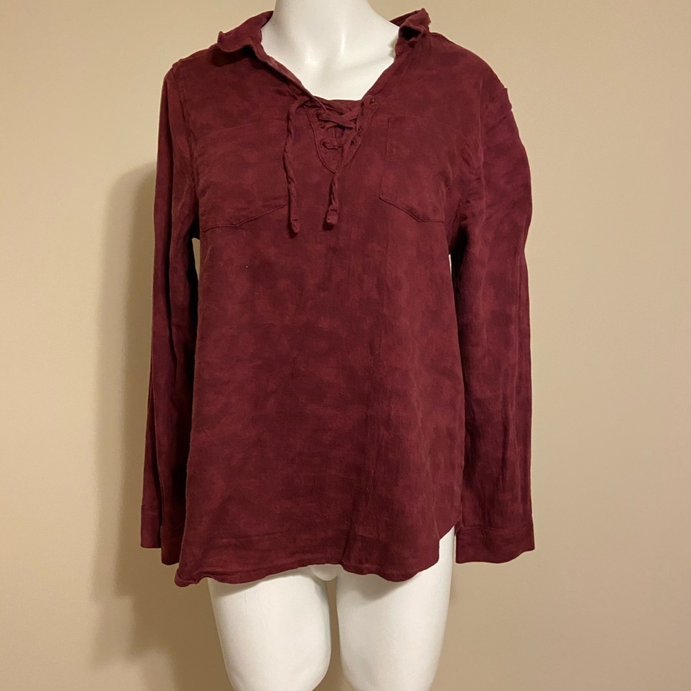 Girls long sleeve burgundy shirt
